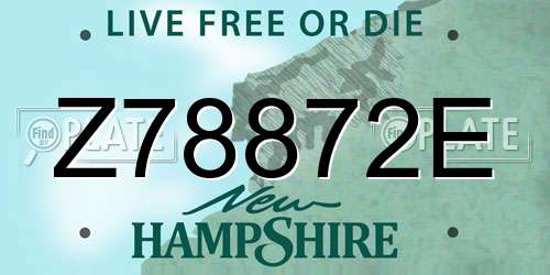 Z78872E New Hampshire License Plate