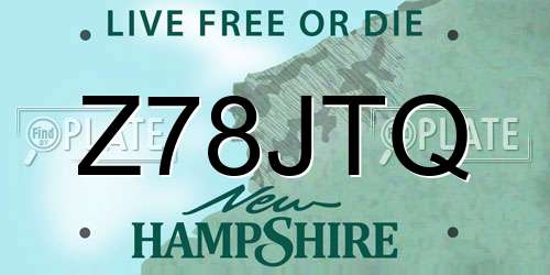 Z78JTQ New Hampshire License Plate