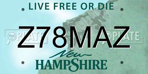 Z78MAZ New Hampshire License Plate