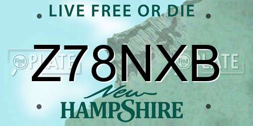 Z78NXB New Hampshire License Plate