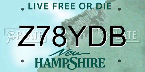 Z78YDB New Hampshire License Plate