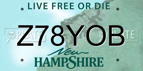 Z78YOB New Hampshire License Plate
