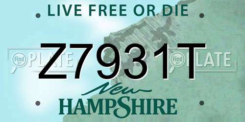 Z7931T New Hampshire License Plate