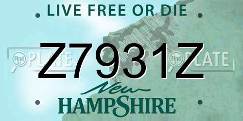 Z7931Z New Hampshire License Plate