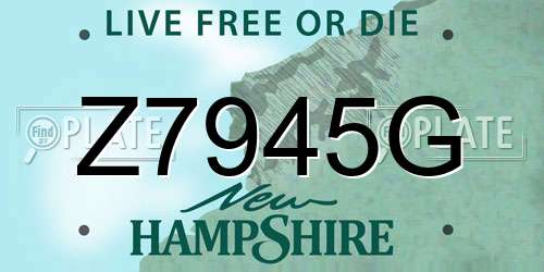 Z7945G New Hampshire License Plate