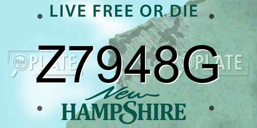 Z7948G New Hampshire License Plate