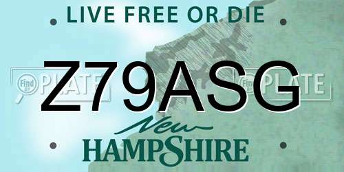 Z79ASG New Hampshire License Plate