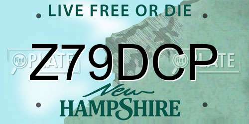 Z79DCP New Hampshire License Plate