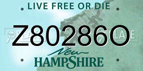 Z80286O New Hampshire License Plate