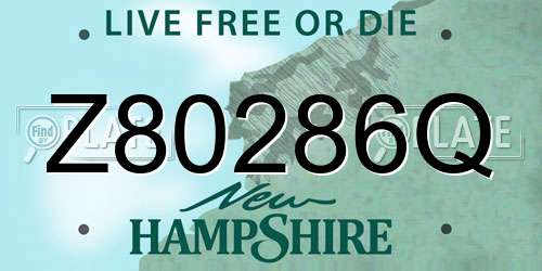 Z80286Q New Hampshire License Plate