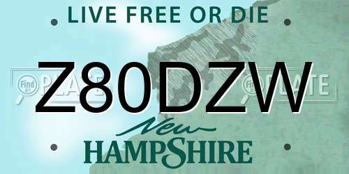 Z80DZW New Hampshire License Plate