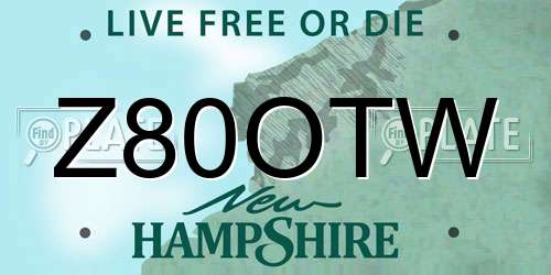 Z80OTW New Hampshire License Plate