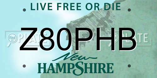 Z80PHB New Hampshire License Plate