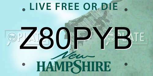 Z80PYB New Hampshire License Plate