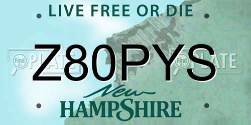 Z80PYS New Hampshire License Plate