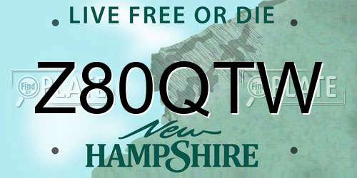 Z80QTW New Hampshire License Plate