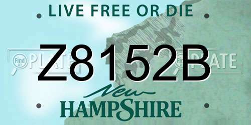 Z8152B New Hampshire License Plate