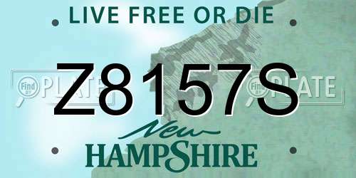 Z8157S New Hampshire License Plate