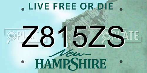 Z815ZS New Hampshire License Plate