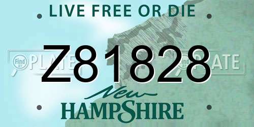 Z81828 New Hampshire License Plate