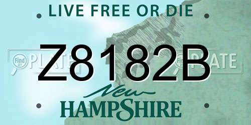 Z8182B New Hampshire License Plate