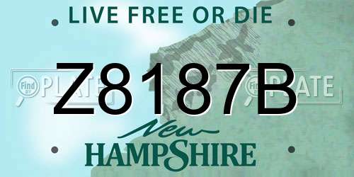 Z8187B New Hampshire License Plate