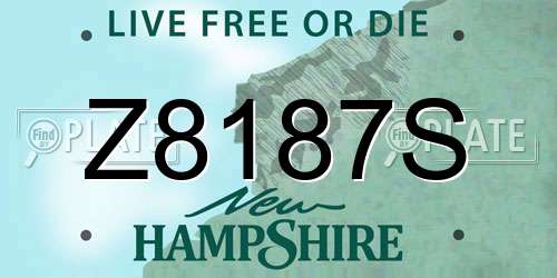 Z8187S New Hampshire License Plate