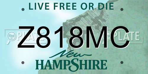 Z818MC New Hampshire License Plate