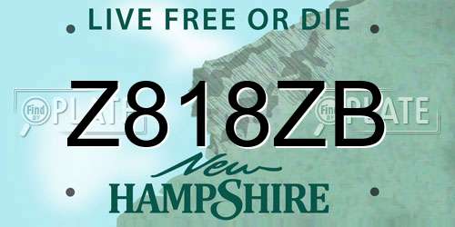 Z818ZB New Hampshire License Plate