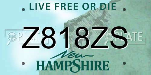 Z818ZS New Hampshire License Plate