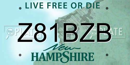 Z81BZB New Hampshire License Plate