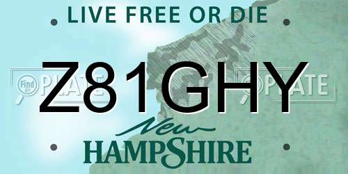 Z81GHY New Hampshire License Plate