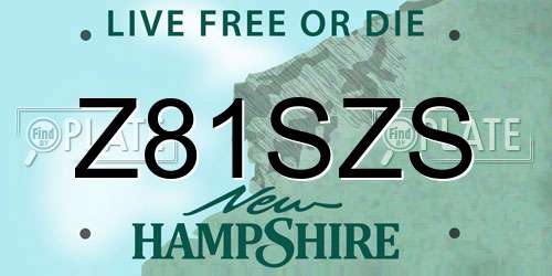 Z81SZS New Hampshire License Plate