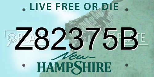 Z82375B New Hampshire License Plate