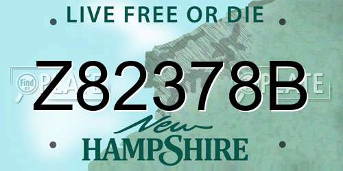 Z82378B New Hampshire License Plate