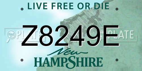 Z8249E New Hampshire License Plate