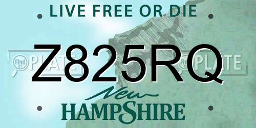 Z825RQ New Hampshire License Plate
