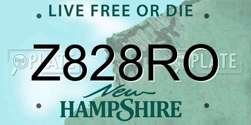 Z828RO New Hampshire License Plate