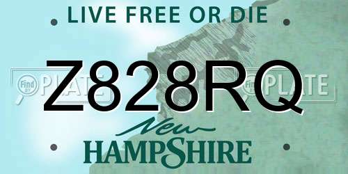 Z828RQ New Hampshire License Plate