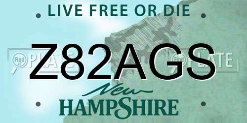 Z82AGS New Hampshire License Plate