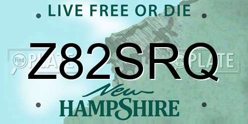 Z82SRQ New Hampshire License Plate