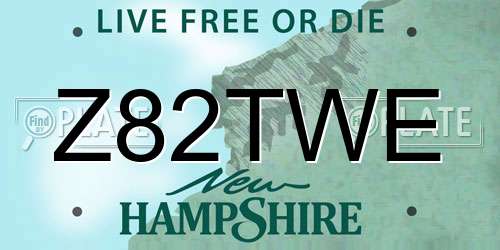 Z82TWE New Hampshire License Plate