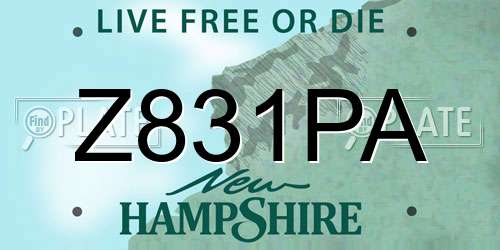 Z831PA New Hampshire License Plate