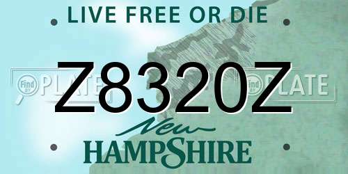 Z8320Z New Hampshire License Plate