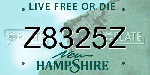 Z8325Z New Hampshire License Plate