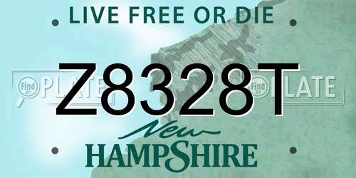 Z8328T New Hampshire License Plate