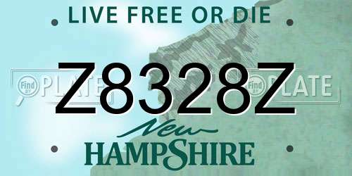Z8328Z New Hampshire License Plate