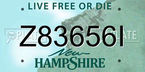 Z83656I New Hampshire License Plate
