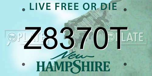 Z8370T New Hampshire License Plate