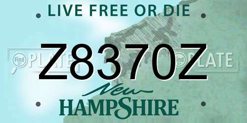 Z8370Z New Hampshire License Plate